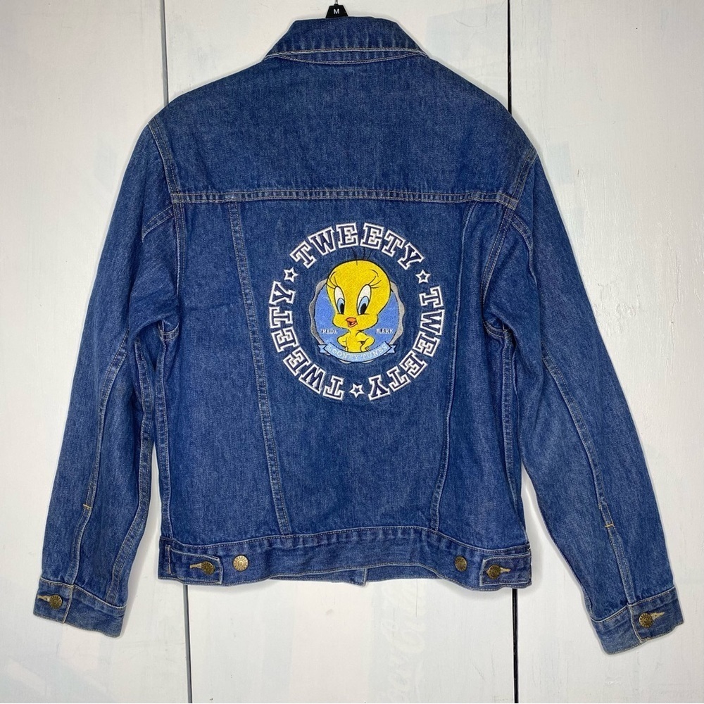 Y2K Looney tunes Tweety denim embroidered jacket size S
